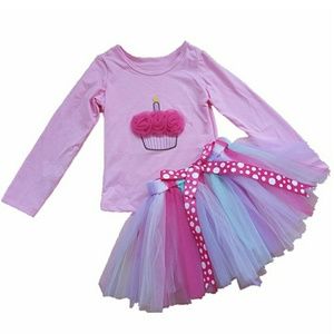 Size 5t Girls Cupcake Tutu Birthday Outfit